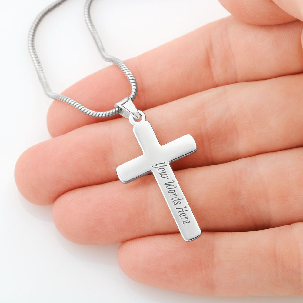 Cross with Personalized Engraving Necklace