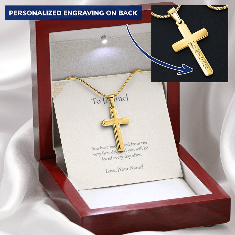 Cross with Personalized Engraving Necklace